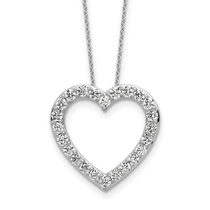 14K White Gold 1.39Ct Vs/Si+ G+ Lab Grown Diamond Heart Necklace
