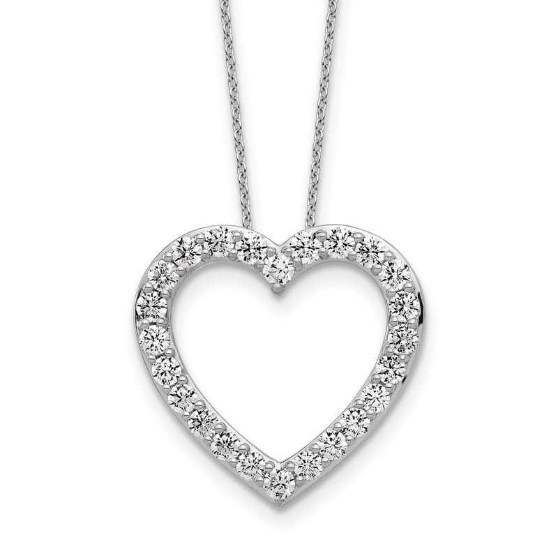 14K White Gold 1.39Ct Vs/Si+ G+ Lab Grown Diamond Heart Necklace