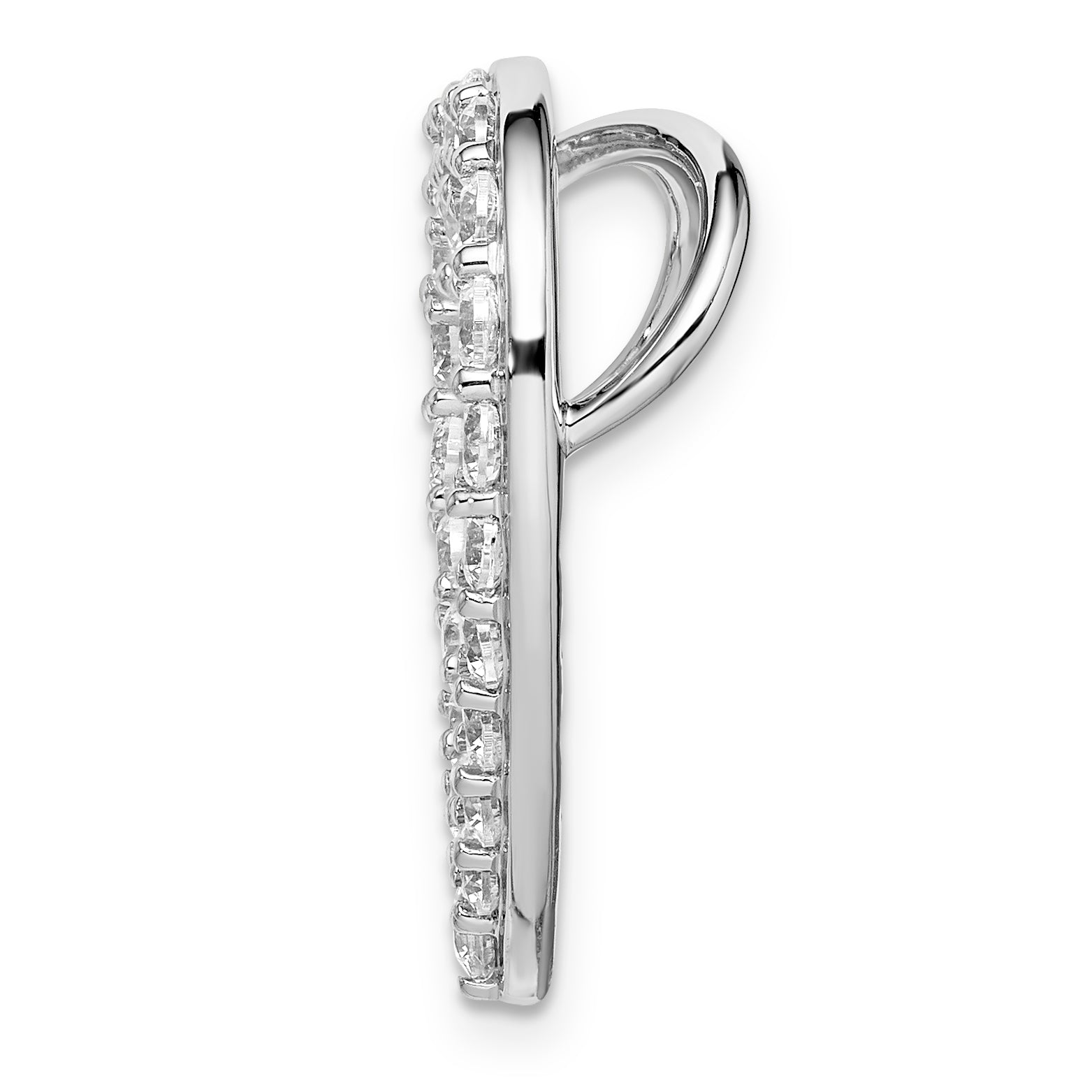 14K White Gold 14Kw Vs/Si+ G+ Lab Grown Diamond Heart Pendant