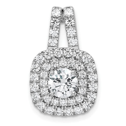 14k White Gold 14kw VS/SI+ G+ Lab Grown Diamond Double Halo Pendant