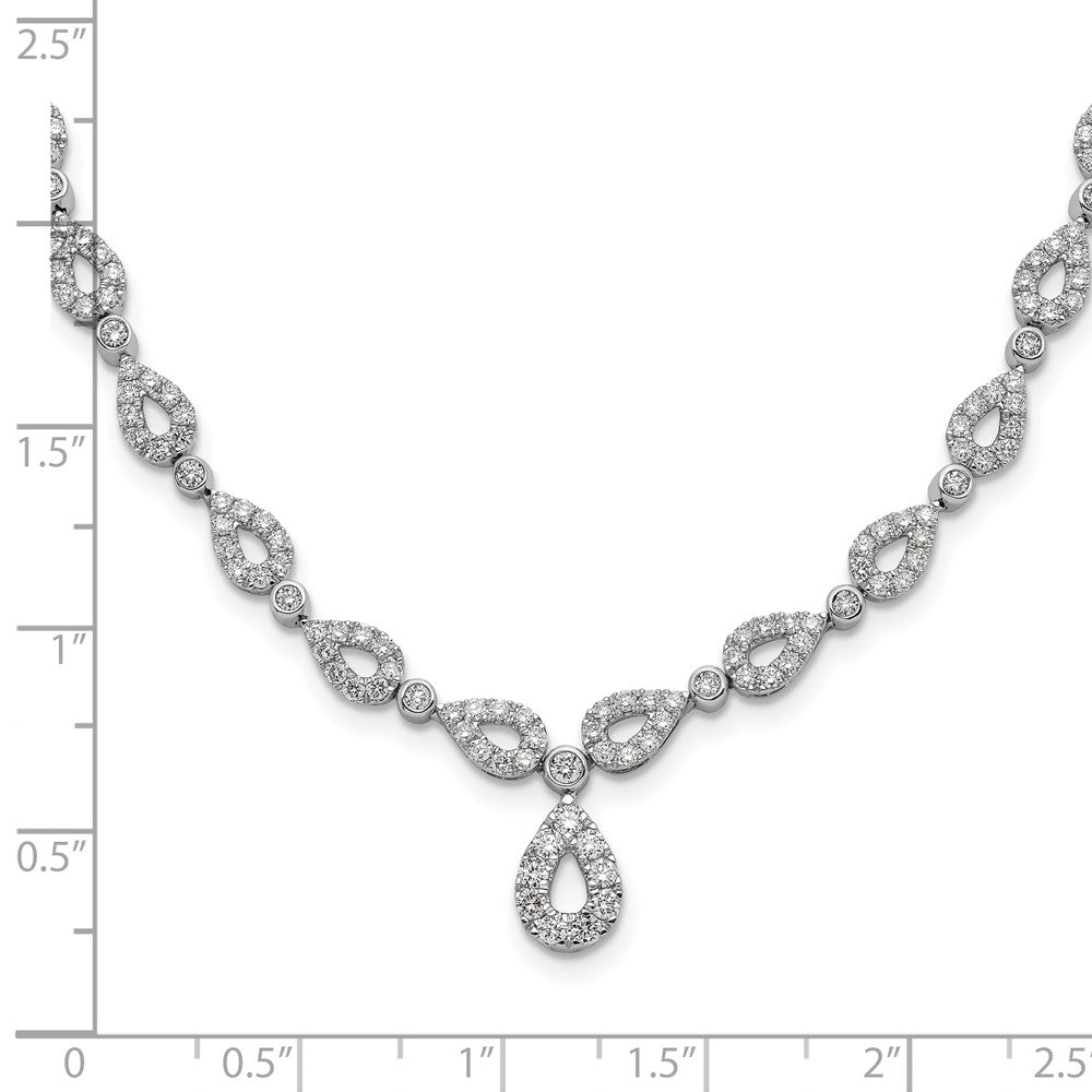 14k White Gold 2 3/4 Ct. Lab Grown Diamond VS/SI+ G+ 17 inch Fancy Teardrop Necklace
