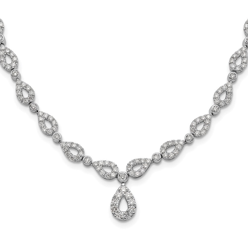 14k White Gold 2 3/4 Ct. Lab Grown Diamond VS/SI+ G+ 17 inch Fancy Teardrop Necklace