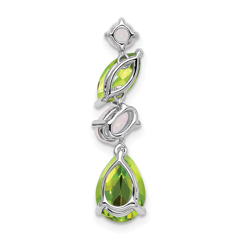 14k White Gold 14k White Gold Peridot and Opal Chain Slide