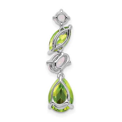 14k White Gold 14k White Gold Peridot and Opal Chain Slide