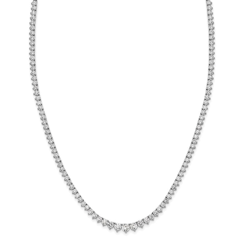 14k White Gold 6 Ct. Lab Grown Diamond VS/SI+ G+ 18 inch Graduated Tennis Necklace