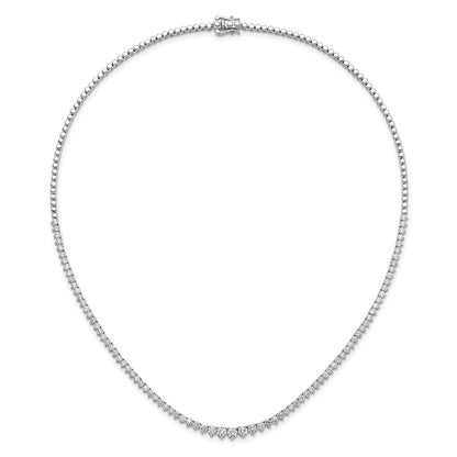 14k White Gold 6 Ct. Lab Grown Diamond VS/SI+ G+ 18 inch Graduated Tennis Necklace