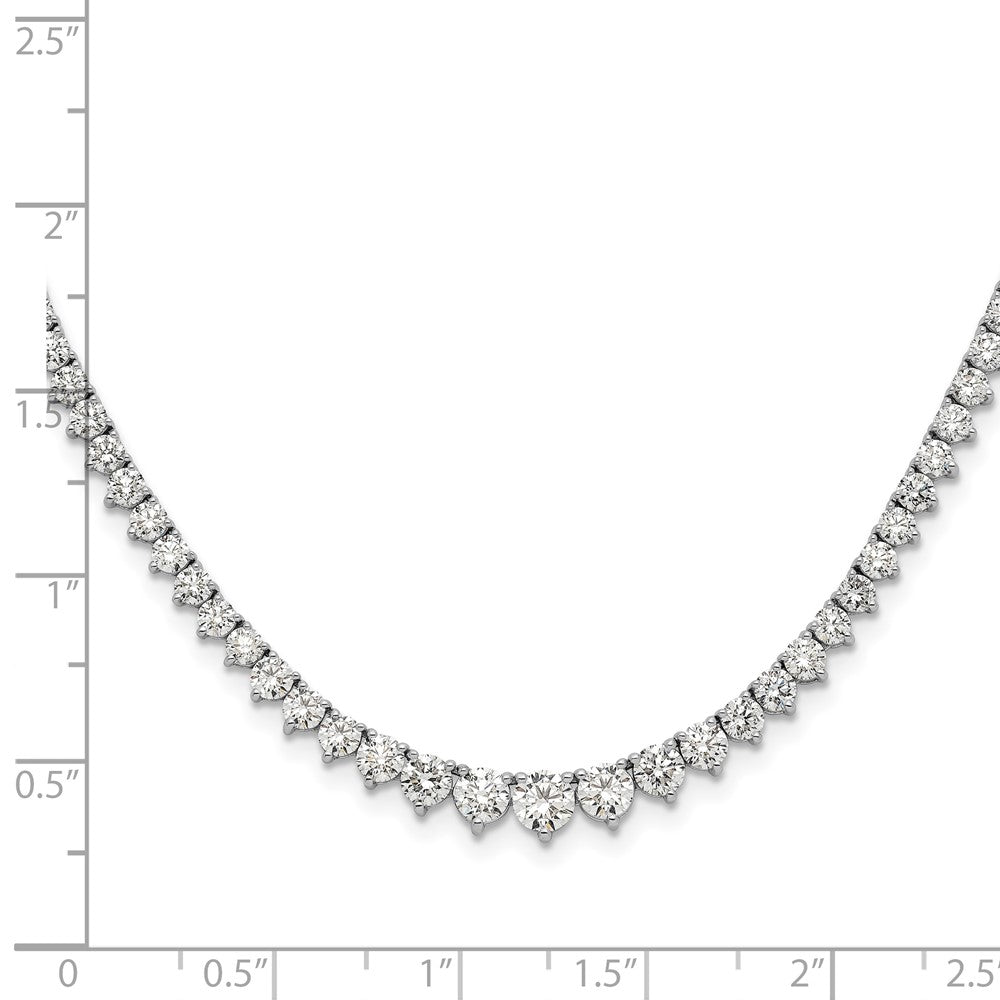 14k White Gold 6 Ct. Lab Grown Diamond VS/SI+ G+ 18 inch Graduated Tennis Necklace