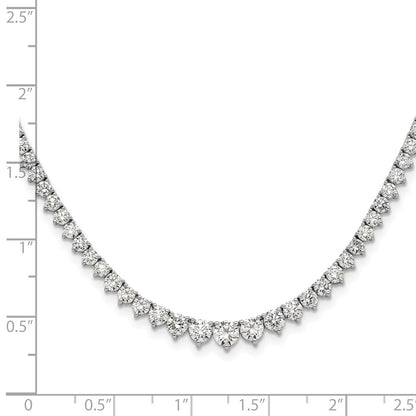 14k White Gold 6 Ct. Lab Grown Diamond VS/SI+ G+ 18 inch Graduated Tennis Necklace