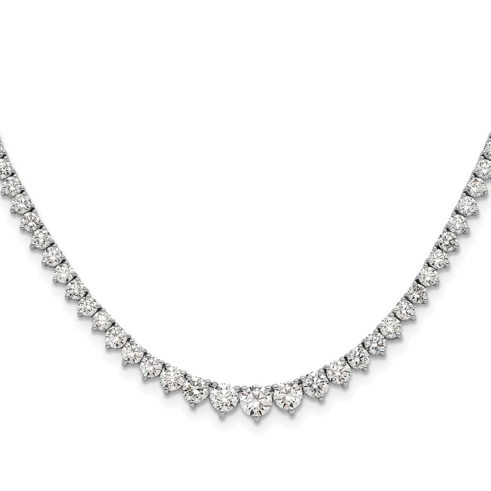 14k White Gold 6 Ct. Lab Grown Diamond VS/SI+ G+ 18 inch Graduated Tennis Necklace