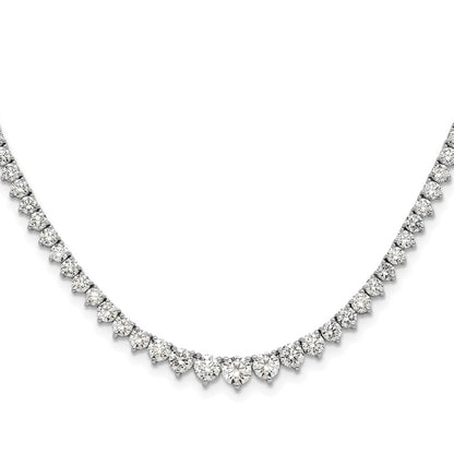 14k White Gold 6 Ct. Lab Grown Diamond VS/SI+ G+ 18 inch Graduated Tennis Necklace