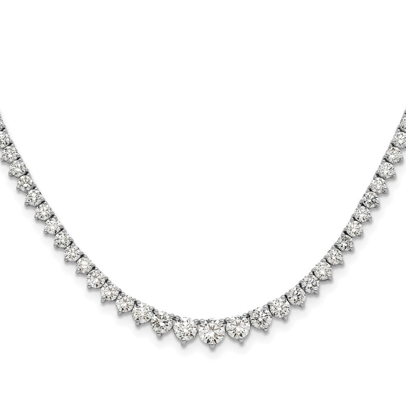 14k White Gold 6 Ct. Lab Grown Diamond VS/SI+ G+ 18 inch Graduated Tennis Necklace