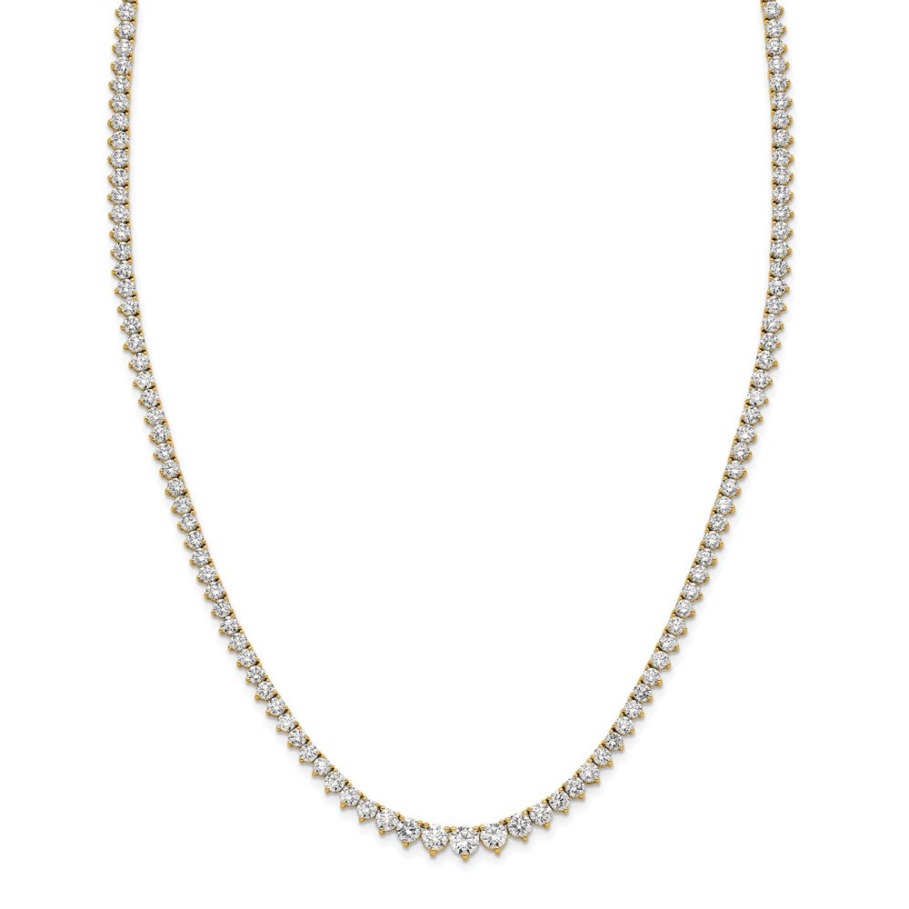 14k Yellow Gold 6 Ct. Lab Grown Diamond VS/SI+ G+ 18 inch Graduated Tennis Necklace