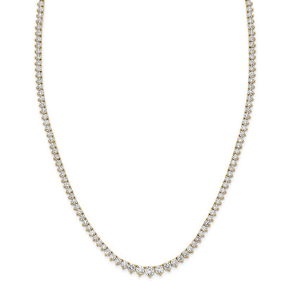 14k Yellow Gold 6 Ct. Lab Grown Diamond VS/SI+ G+ 18 inch Graduated Tennis Necklace