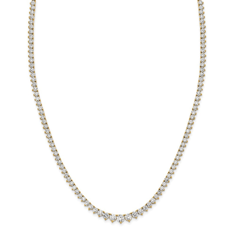14k Yellow Gold 6 Ct. Lab Grown Diamond VS/SI+ G+ 18 inch Graduated Tennis Necklace