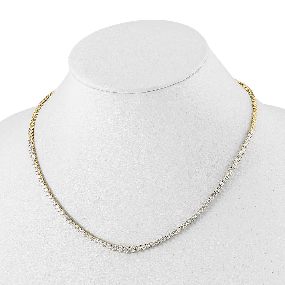 14k Yellow Gold 6 Ct. Lab Grown Diamond VS/SI+ G+ 18 inch Graduated Tennis Necklace