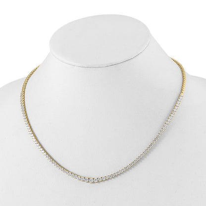 14k Yellow Gold 6 Ct. Lab Grown Diamond VS/SI+ G+ 18 inch Graduated Tennis Necklace