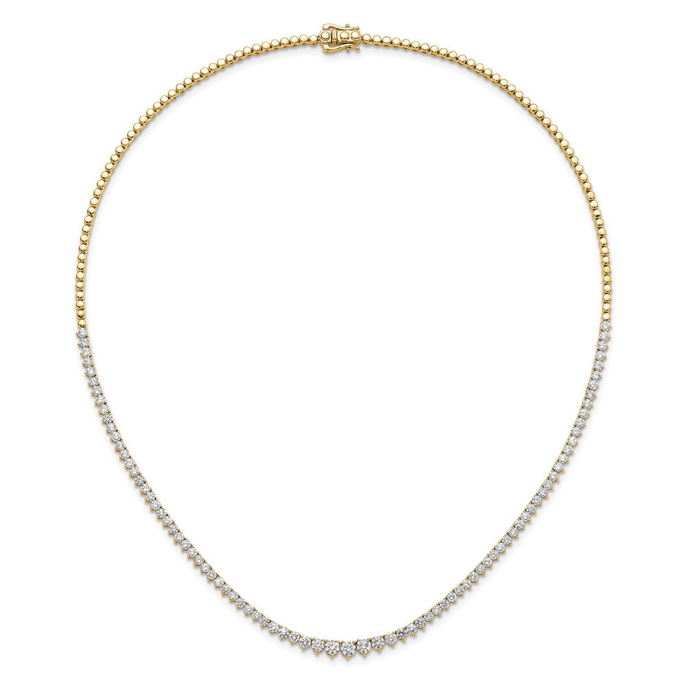 14k Yellow Gold 6 Ct. Lab Grown Diamond VS/SI+ G+ 18 inch Graduated Tennis Necklace
