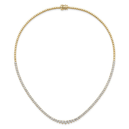 14k Yellow Gold 6 Ct. Lab Grown Diamond VS/SI+ G+ 18 inch Graduated Tennis Necklace