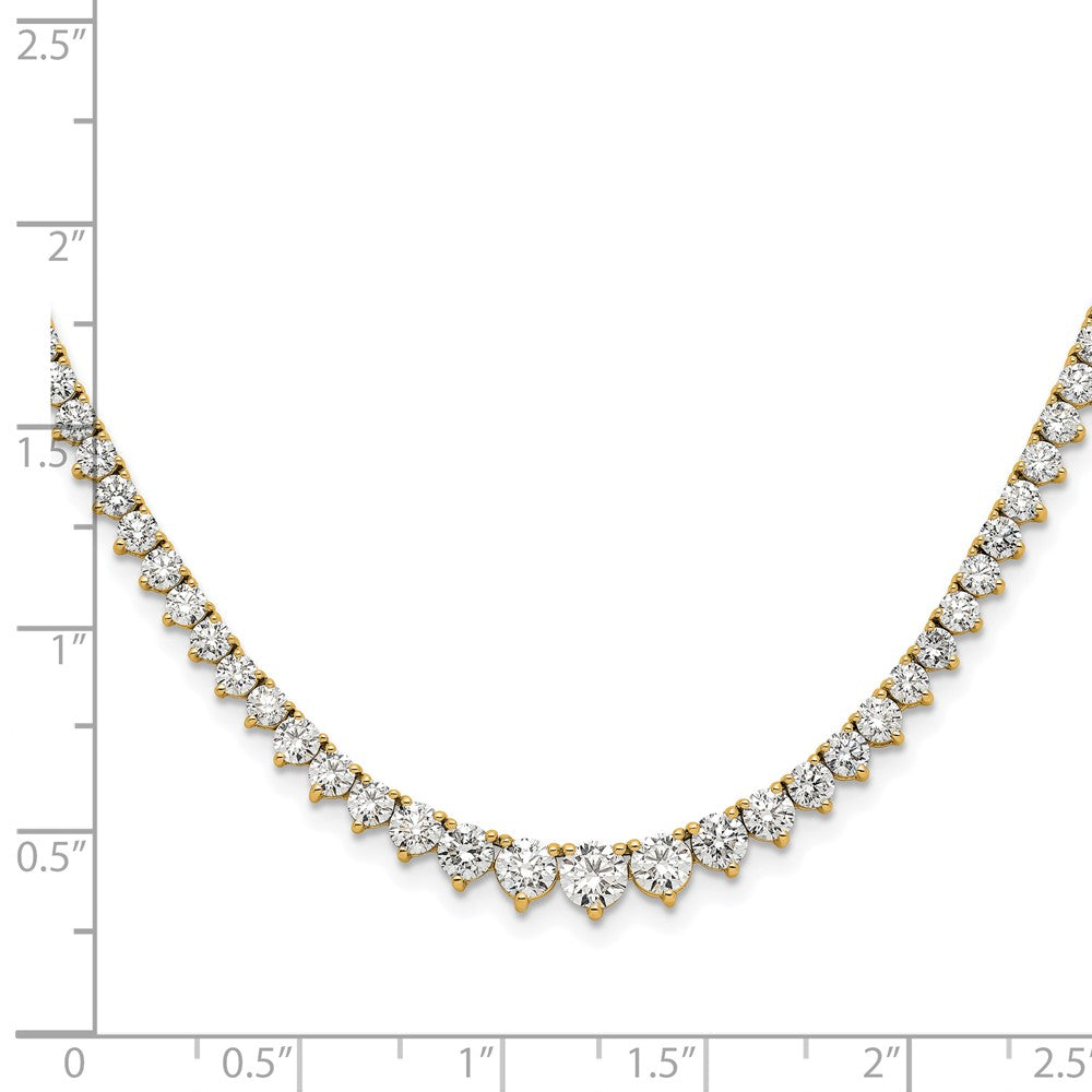 14k Yellow Gold 6 Ct. Lab Grown Diamond VS/SI+ G+ 18 inch Graduated Tennis Necklace