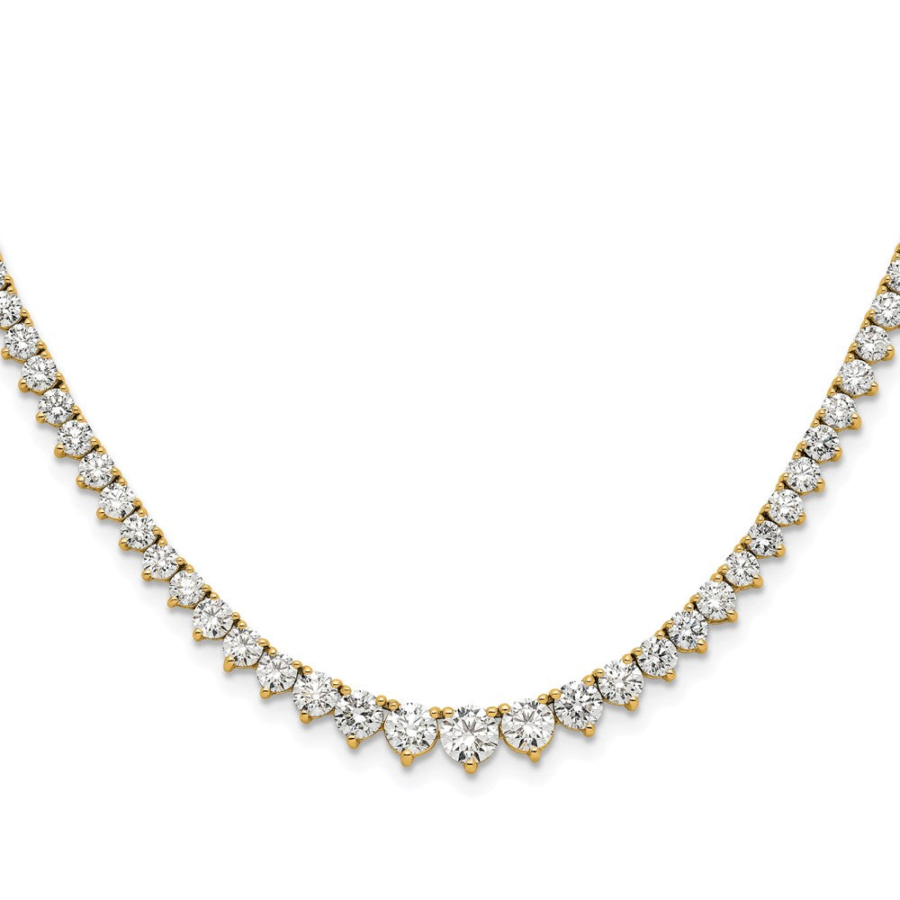 14k Yellow Gold 6 Ct. Lab Grown Diamond VS/SI+ G+ 18 inch Graduated Tennis Necklace