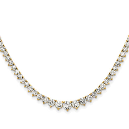 14k Yellow Gold 6 Ct. Lab Grown Diamond VS/SI+ G+ 18 inch Graduated Tennis Necklace