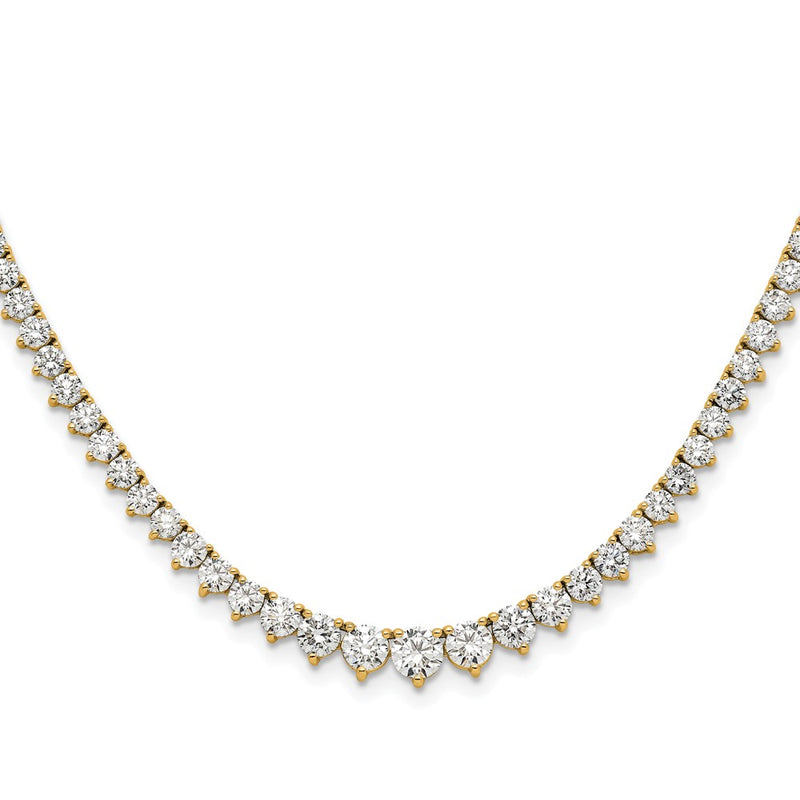 14k Yellow Gold 6 Ct. Lab Grown Diamond VS/SI+ G+ 18 inch Graduated Tennis Necklace