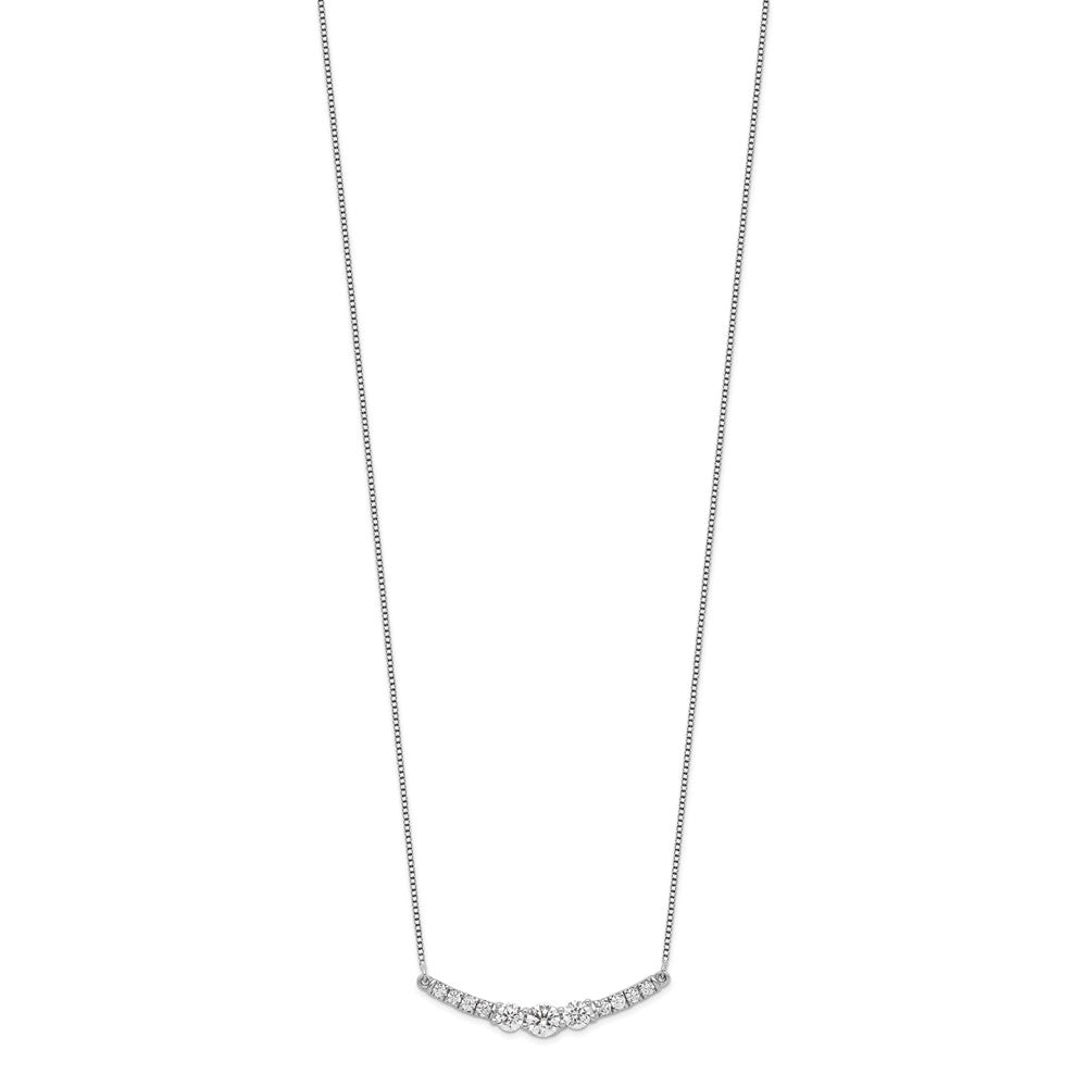 14k White Gold 3/4 Ct. Lab Grown Diamond VS/SI+ G+ 18 inch Fancy Bar Necklace