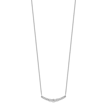 14k White Gold 3/4 Ct. Lab Grown Diamond VS/SI+ G+ 18 inch Fancy Bar Necklace