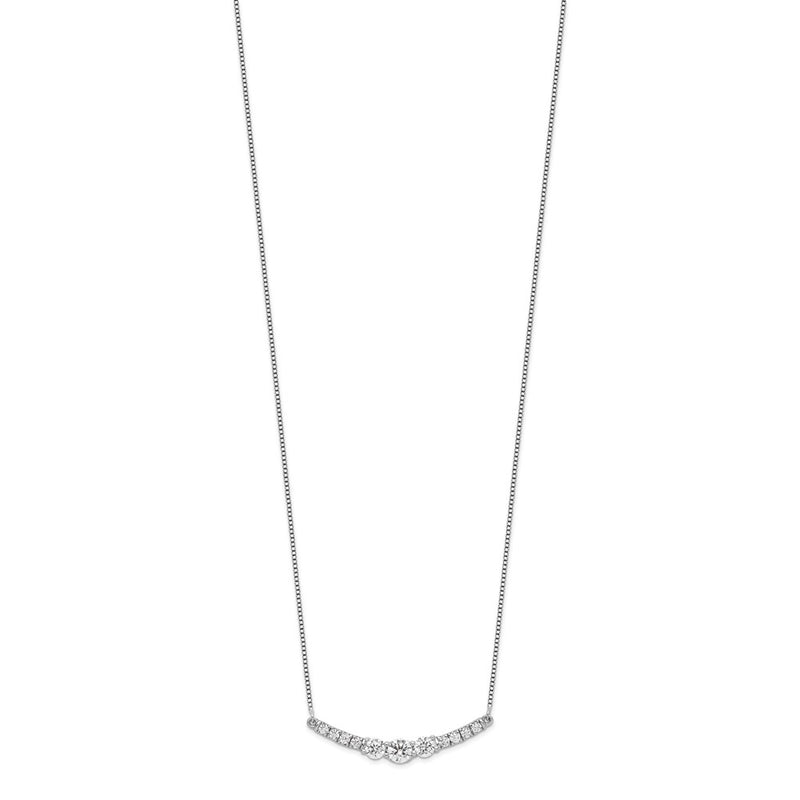 14k White Gold 3/4 Ct. Lab Grown Diamond VS/SI+ G+ 18 inch Fancy Bar Necklace