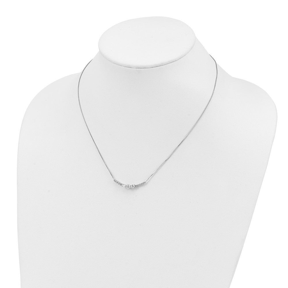 14k White Gold 3/4 Ct. Lab Grown Diamond VS/SI+ G+ 18 inch Fancy Bar Necklace