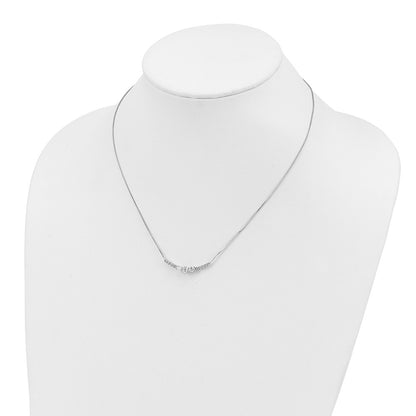 14k White Gold 3/4 Ct. Lab Grown Diamond VS/SI+ G+ 18 inch Fancy Bar Necklace