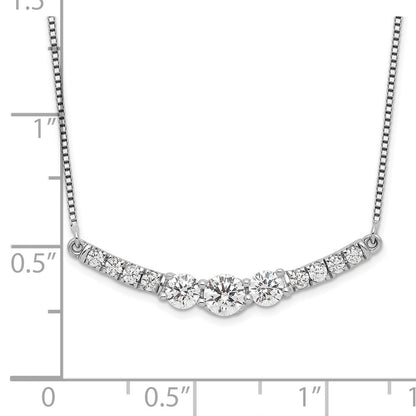 14k White Gold 3/4 Ct. Lab Grown Diamond VS/SI+ G+ 18 inch Fancy Bar Necklace