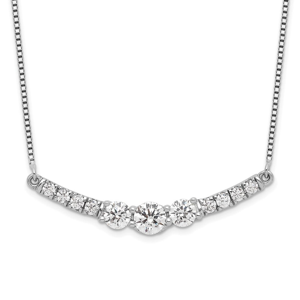 14k White Gold 3/4 Ct. Lab Grown Diamond VS/SI+ G+ 18 inch Fancy Bar Necklace