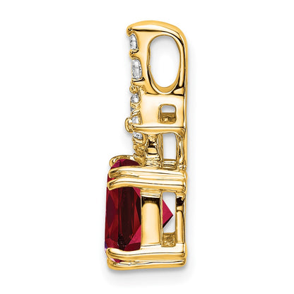 14k Yellow Gold 1/5 Ct. Lab Grown Diamond VS/SI+ G+ and Lab Created Ruby Pendant
