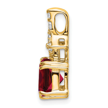 14k Yellow Gold 1/5 Ct. Lab Grown Diamond VS/SI+ G+ and Lab Created Ruby Pendant