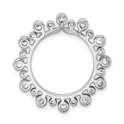 14K White Gold Lab Grown Diamond VS/SI+ G+ Fancy Circle Chain Slide