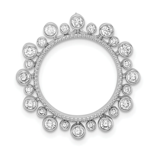 14K White Gold Lab Grown Diamond VS/SI+ G+ Fancy Circle Chain Slide