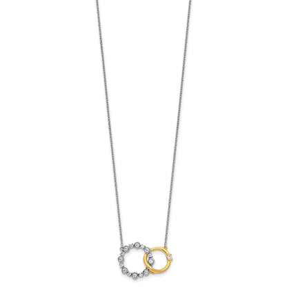 14k Two-tone 3/8 Ct. Lab Grown Diamond VS/SI+ G+ Interlocking Circle 18 inch Necklace