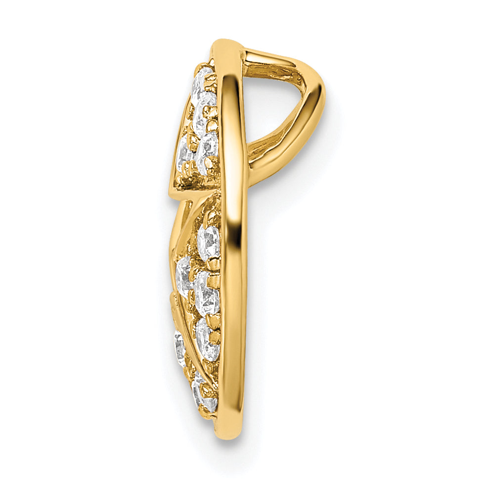 14k Yellow Gold Lab Grown Diamond VS/SI+ G+ Circle Cut-out Star Pendant