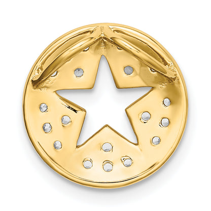 14k Yellow Gold Lab Grown Diamond VS/SI+ G+ Circle Cut-out Star Pendant