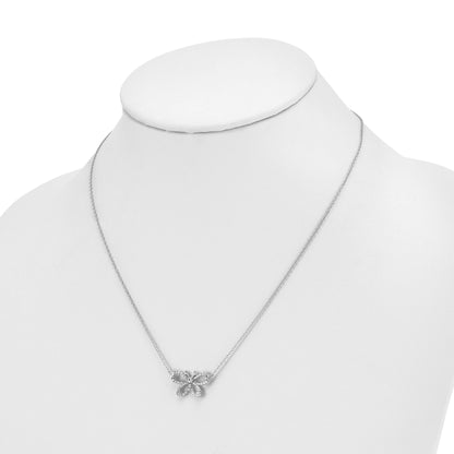 14K White Gold 1/4 Carat Lab Grown Diamond Vs/Si+ G+ 18 Inch Butterfly Necklace