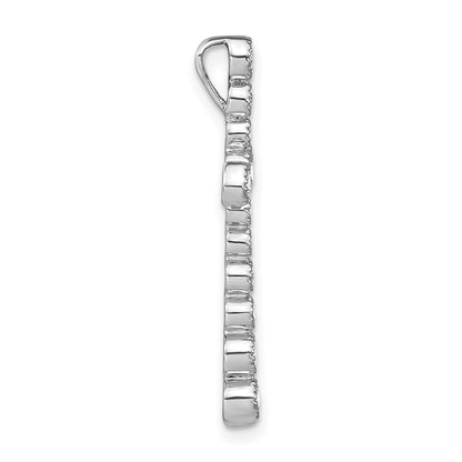 14k White Gold 1/2 Ct. Lab Grown Diamond VS/SI+ G+ Cross Chain Slide Pendant