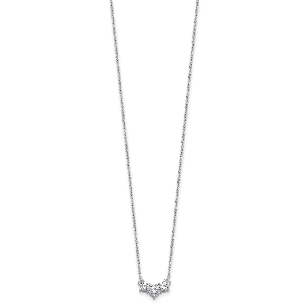 14k White Gold 3/4 Ct. Lab Grown Diamond VS/SI+ G+ 18 inch Three Stone Necklace