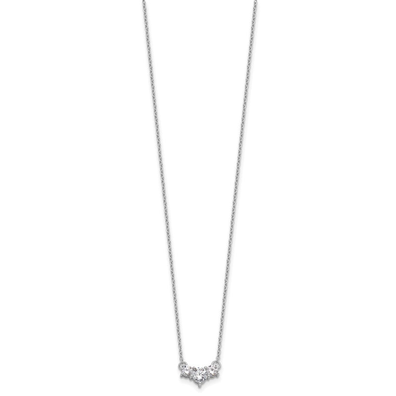 14k White Gold 3/4 Ct. Lab Grown Diamond VS/SI+ G+ 18 inch Three Stone Necklace
