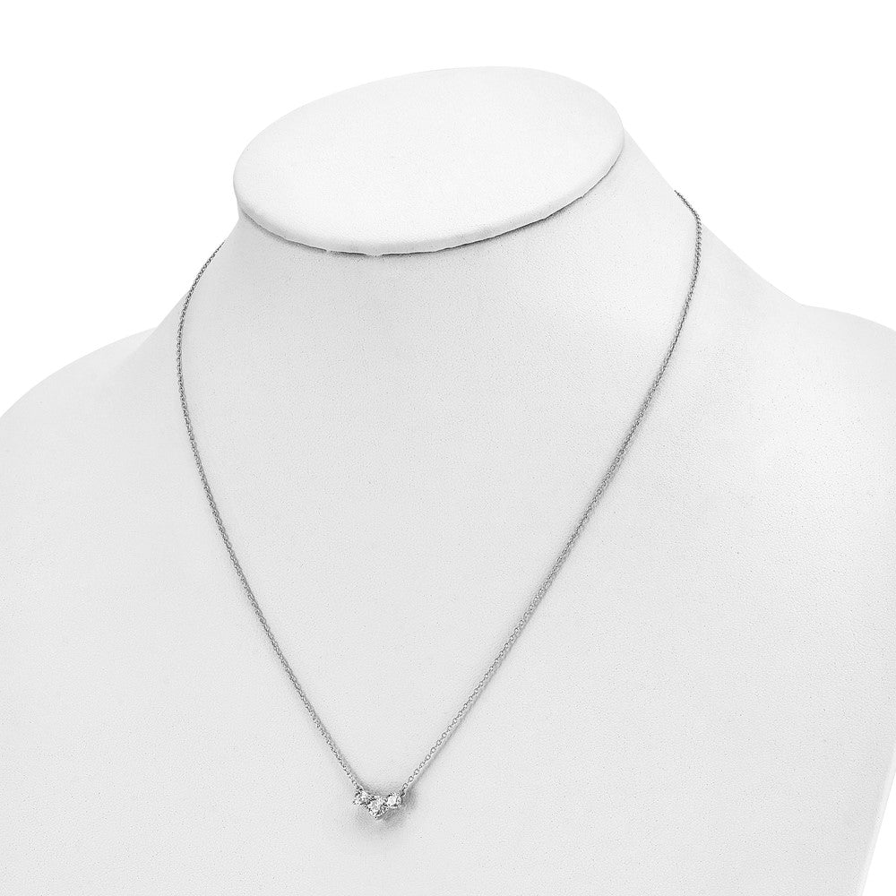 14k White Gold 3/4 Ct. Lab Grown Diamond VS/SI+ G+ 18 inch Three Stone Necklace
