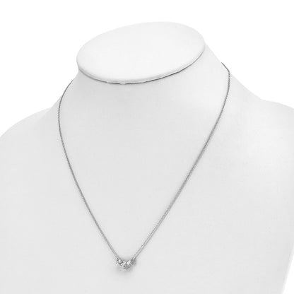 14k White Gold 3/4 Ct. Lab Grown Diamond VS/SI+ G+ 18 inch Three Stone Necklace