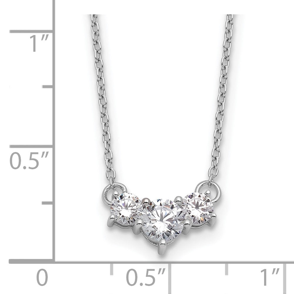 14k White Gold 3/4 Ct. Lab Grown Diamond VS/SI+ G+ 18 inch Three Stone Necklace
