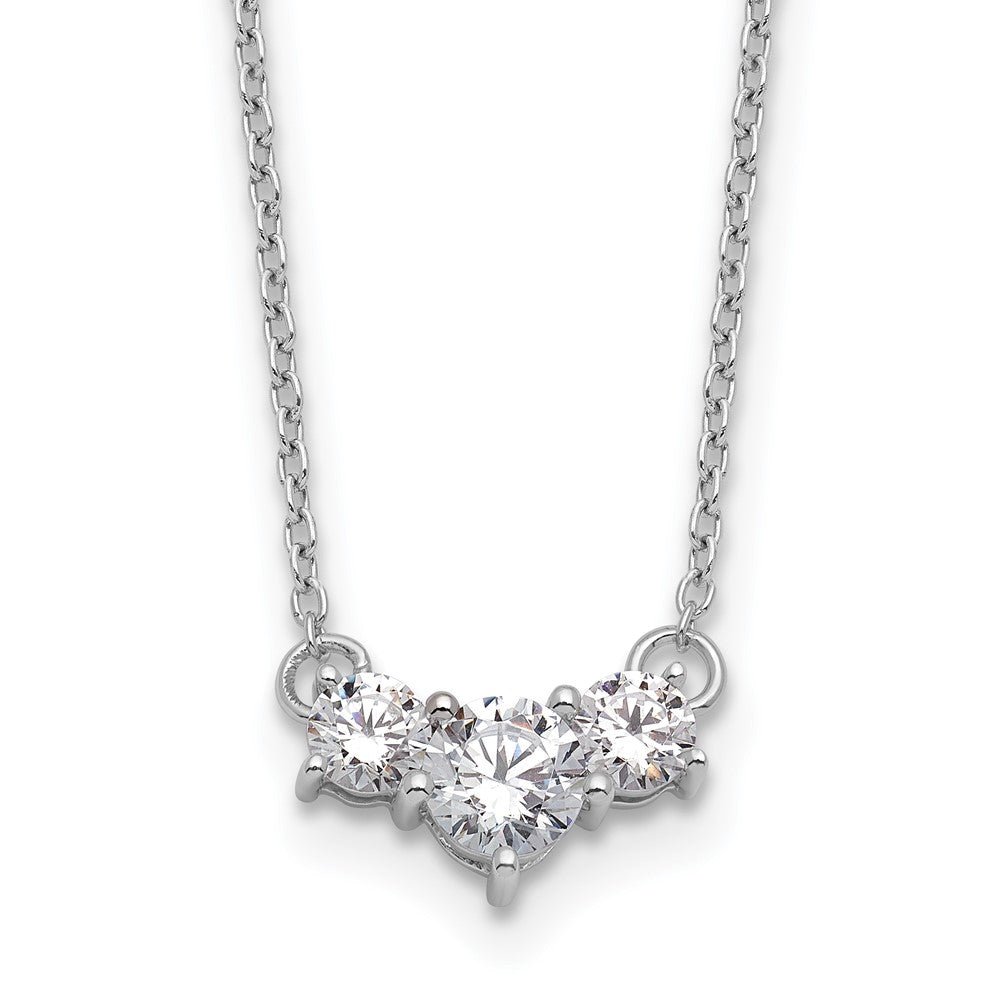 14k White Gold 3/4 Ct. Lab Grown Diamond VS/SI+ G+ 18 inch Three Stone Necklace