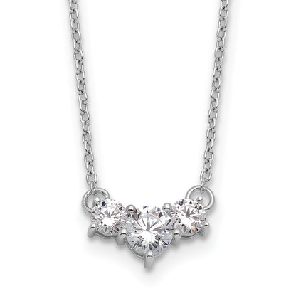 14k White Gold 3/4 Ct. Lab Grown Diamond VS/SI+ G+ 18 inch Three Stone Necklace