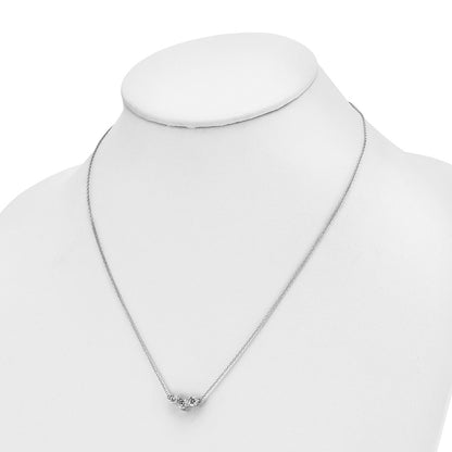 14k White Gold 1 Ct. Lab Grown Diamond VS/SI+ G+ 18 inch Three Stone Necklace